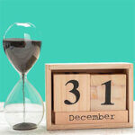 December 31st. Day 31 of month, calendar on workplace background. Winter time