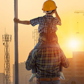 Boy on Father's Shoulders