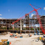 Brightly colored construction area