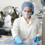 Lab techs working with samples in laboratory