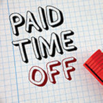 Words written in black, paid time and the word off written in red