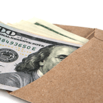 Mmoney coming out of envelope